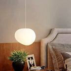 EdelSchein: Weiße Kieselstein Pendelleuchte – Milchglas Design für Esszimmer & Wohnzimmer - Image 7