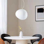 EdelSchein: Weiße Kieselstein Pendelleuchte – Milchglas Design für Esszimmer & Wohnzimmer