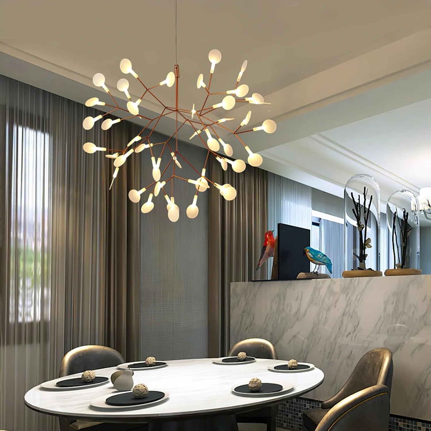 Elaris: Moderner Sputnik-Kronleuchter mit Glühwürmchen-Optik – für Esszimmer & Wohnzimmer - Image 12