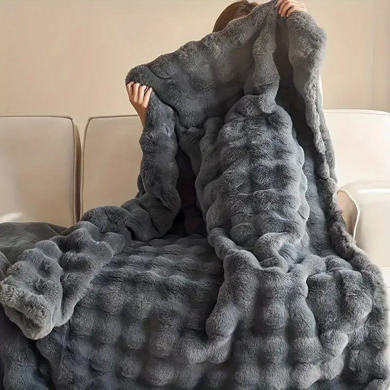 FauxHare: Flauschige Kunstfell Kuscheldecke – Weiche Felloptik Wohndecke für Sofa & Bett - Image 8