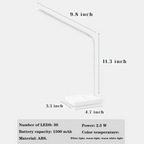 USB Rechargeable Desk Lamp Flexible Arm with Dimmable Multi-Color Lighting