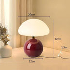 Retro Cream Bedside Lamp Mushroom Shape Table Light