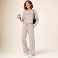 Women's 2 Piece Lounge Set Crew Neck Top Drawstring Pants