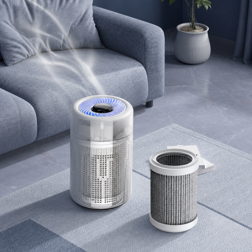 Compact Air Purifier Allergies Pet Hair Dust Quiet Bedroom Home