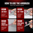 Cordless Airbrush Kit Compressor Portable Handheld Spray Gun Nails Cake Decorating