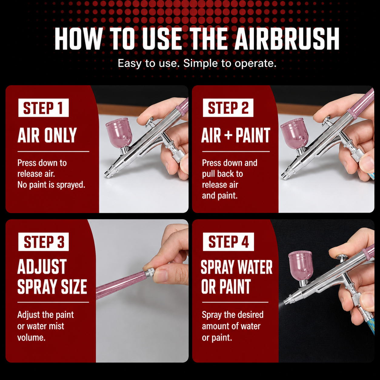 Cordless Airbrush Kit Compressor Portable Handheld Spray Gun Nails Cake Decorating