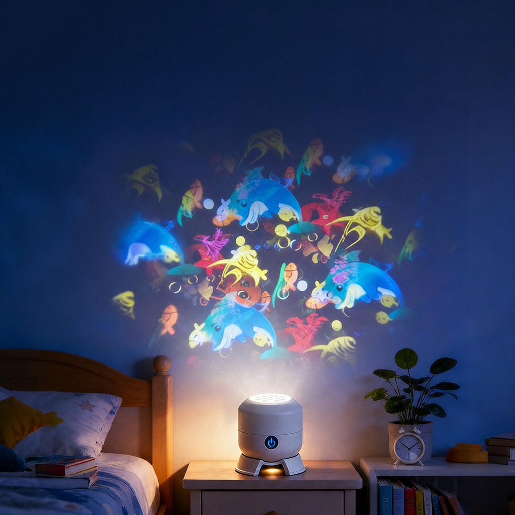 Ocean Wave LED Projector Light Rotating Night Light Bedroom Ceiling Mood Lamp