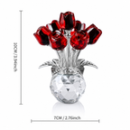 Crystal Rose Figurine Eternal Glass Flower Vase Gift Her