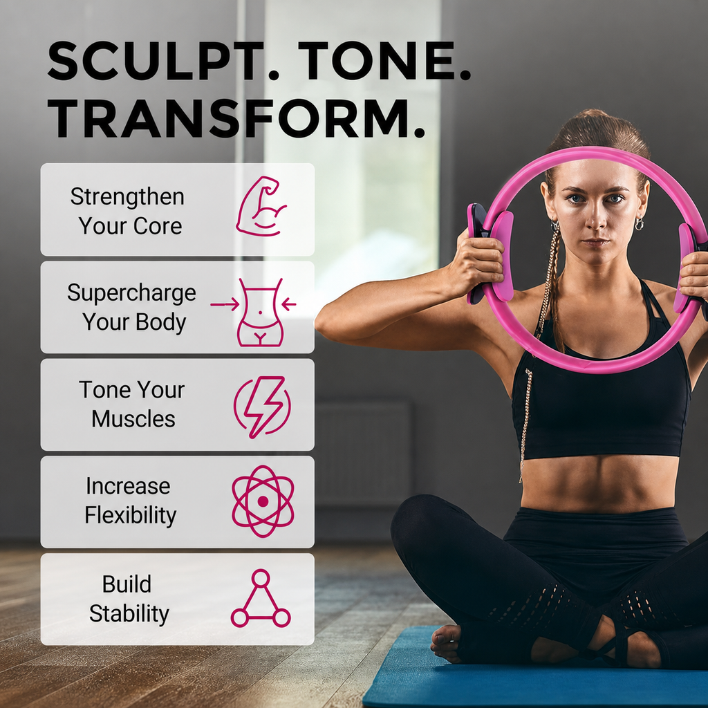 Pilates Ring Non-Slip Full-Body Toning Resistance Circle Thighs Arms