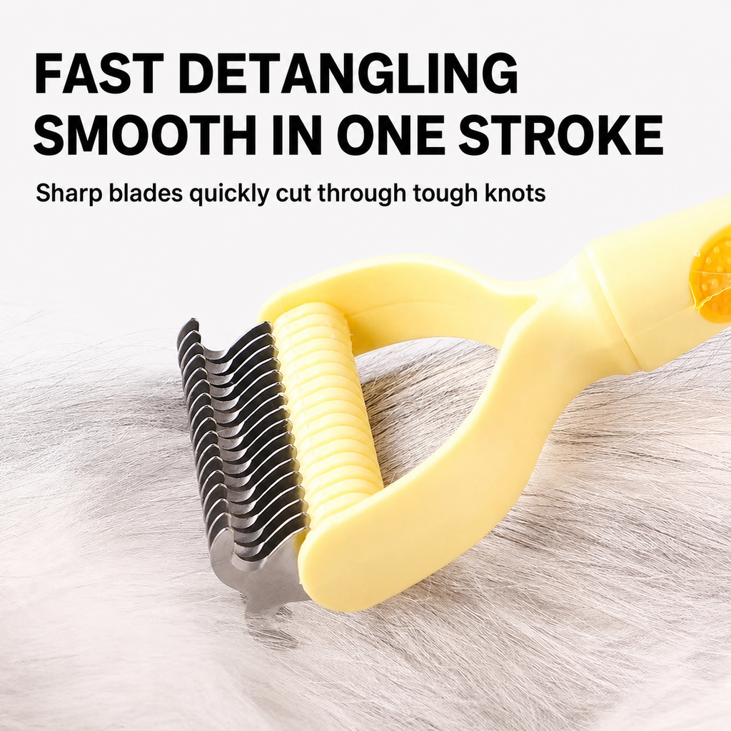 Dog Deshedding Tool Dual Sided Undercoat Dematting Rake Cats