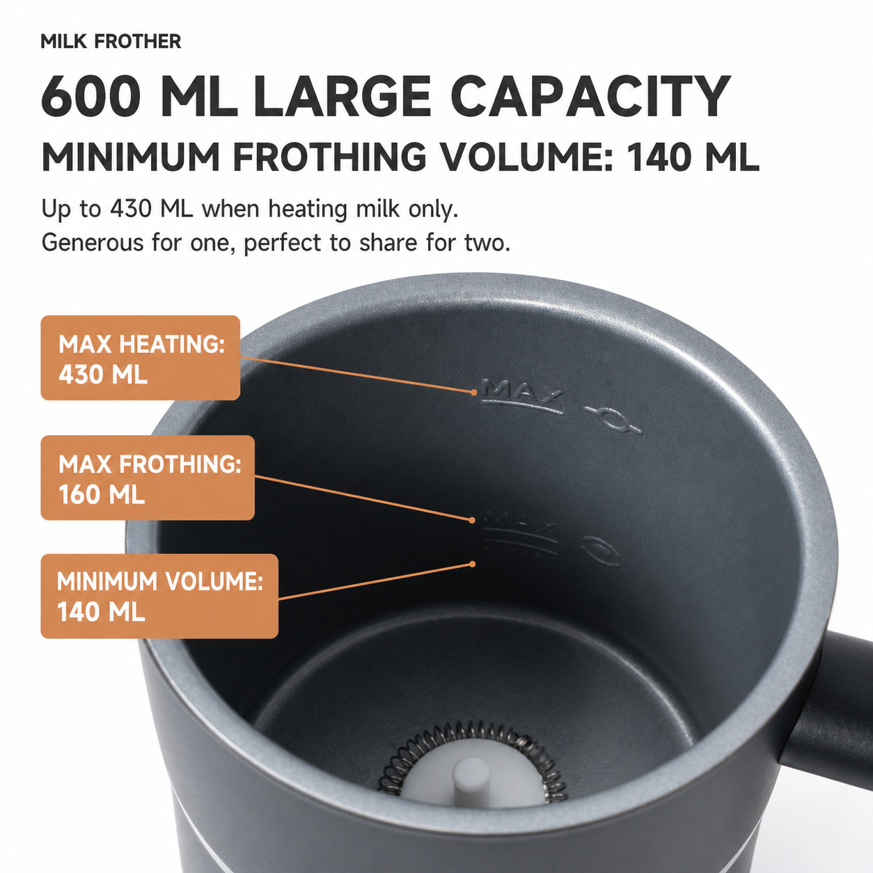 Electric Milk Frother Steamer Stainless Steel Hot Cold Foam Maker