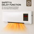 Wall Mounted Heater Fan Combo 2-in-1 Space Saving PTC Ceramic Remote