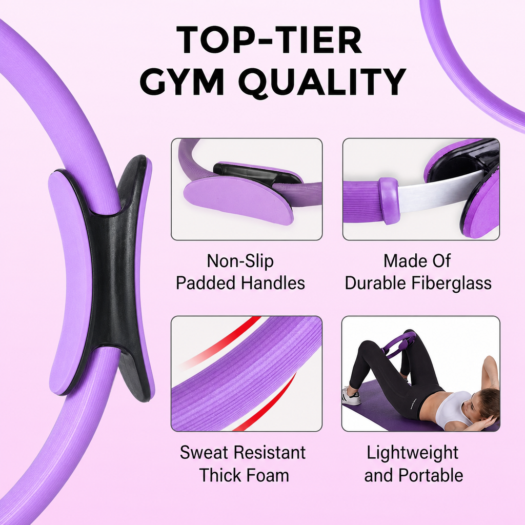 Pilates Ring Non-Slip Full-Body Toning Resistance Circle Thighs Arms