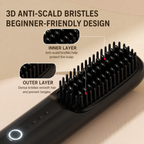 Cordless Hair Straightener Brush Portable Negative Ion Ceramic Hot Comb