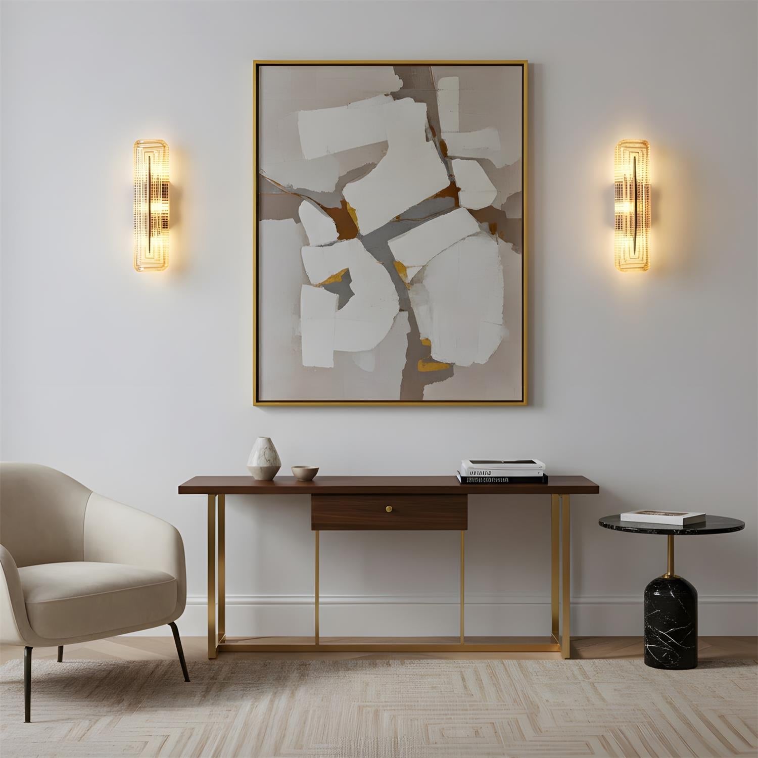 Luxury Wall Lights with Textured Glass Design