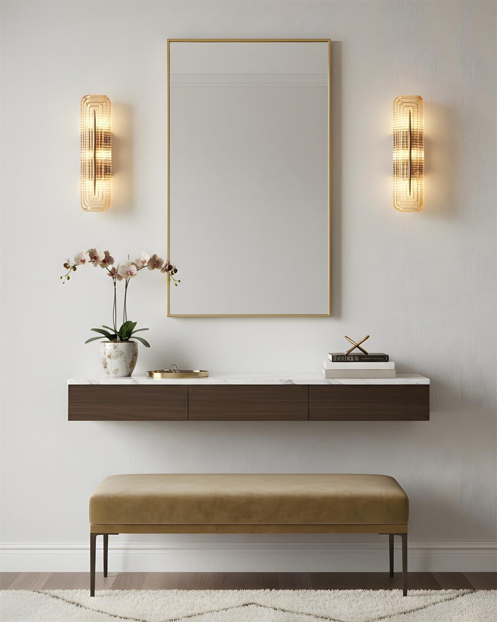 Luxury Wall Lights with Textured Glass Design