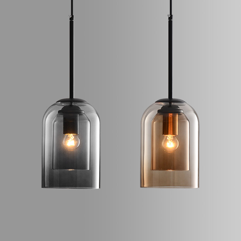 GlasLume: Mid-Century Pendelleuchte mit Doppelglas – Designer Hängelampe für Esszimmer & Wohnzimmer
