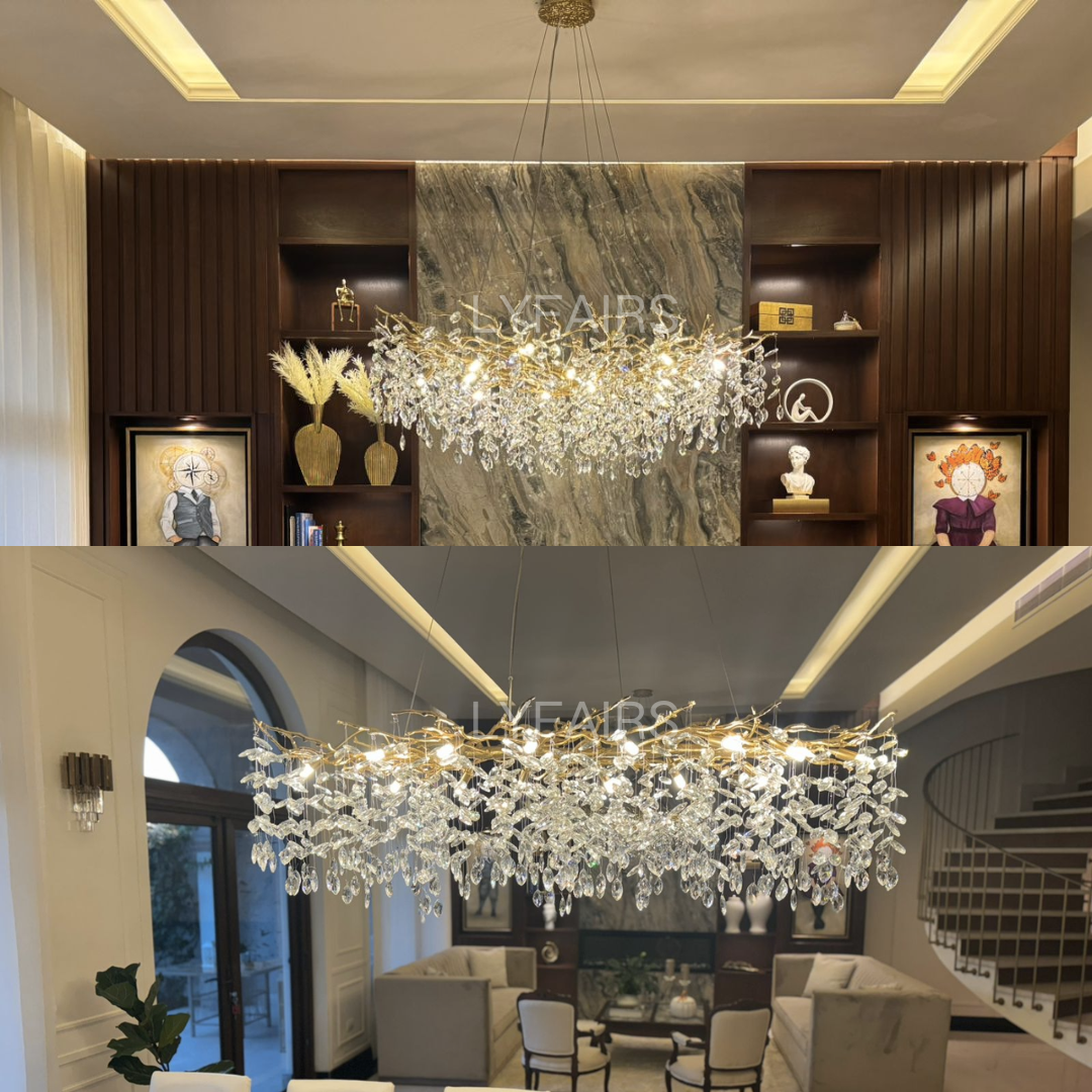 Branch Style Crystal Ceiling Light Decorative Indoor Lighting Fixture