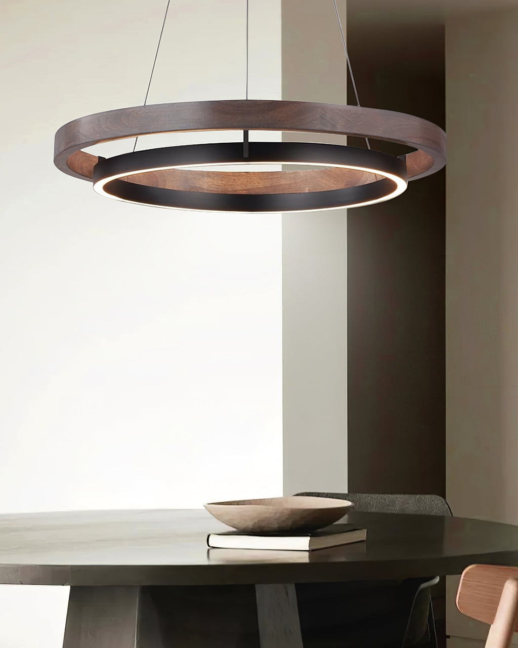 Modern Dual Ring LED Chandelier for Indoor Ceiling Lighting