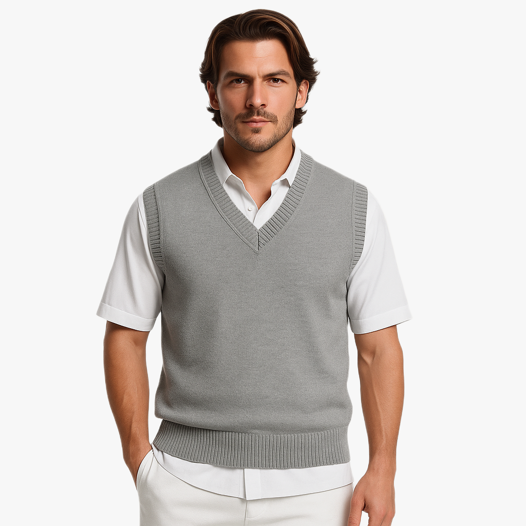 Stylish Men's Chunky Knit Vest Sweater