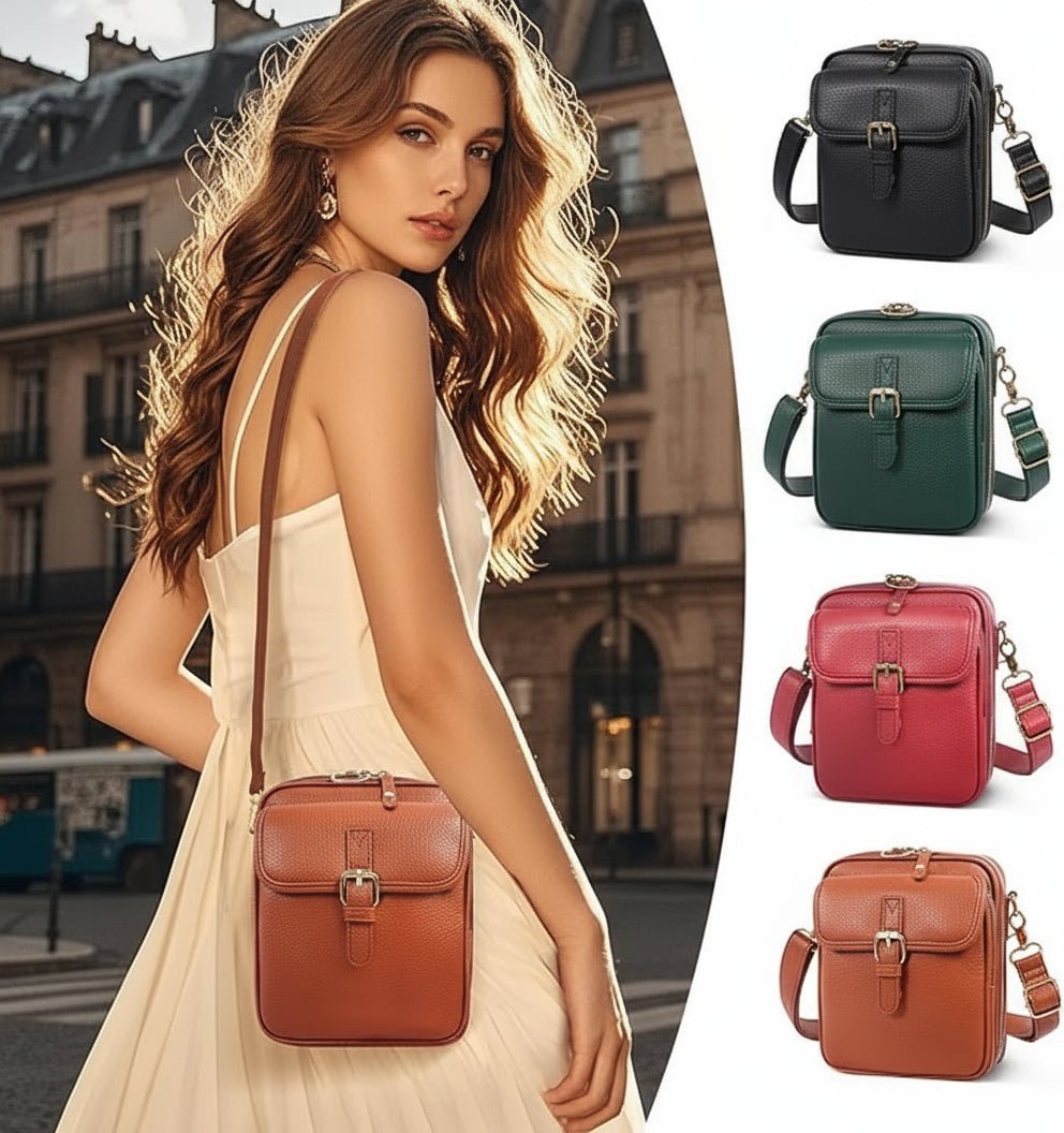 Square Leather Crossbody Bag Anti Theft
