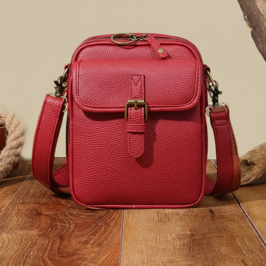 Square Leather Crossbody Bag Anti Theft - Image 7