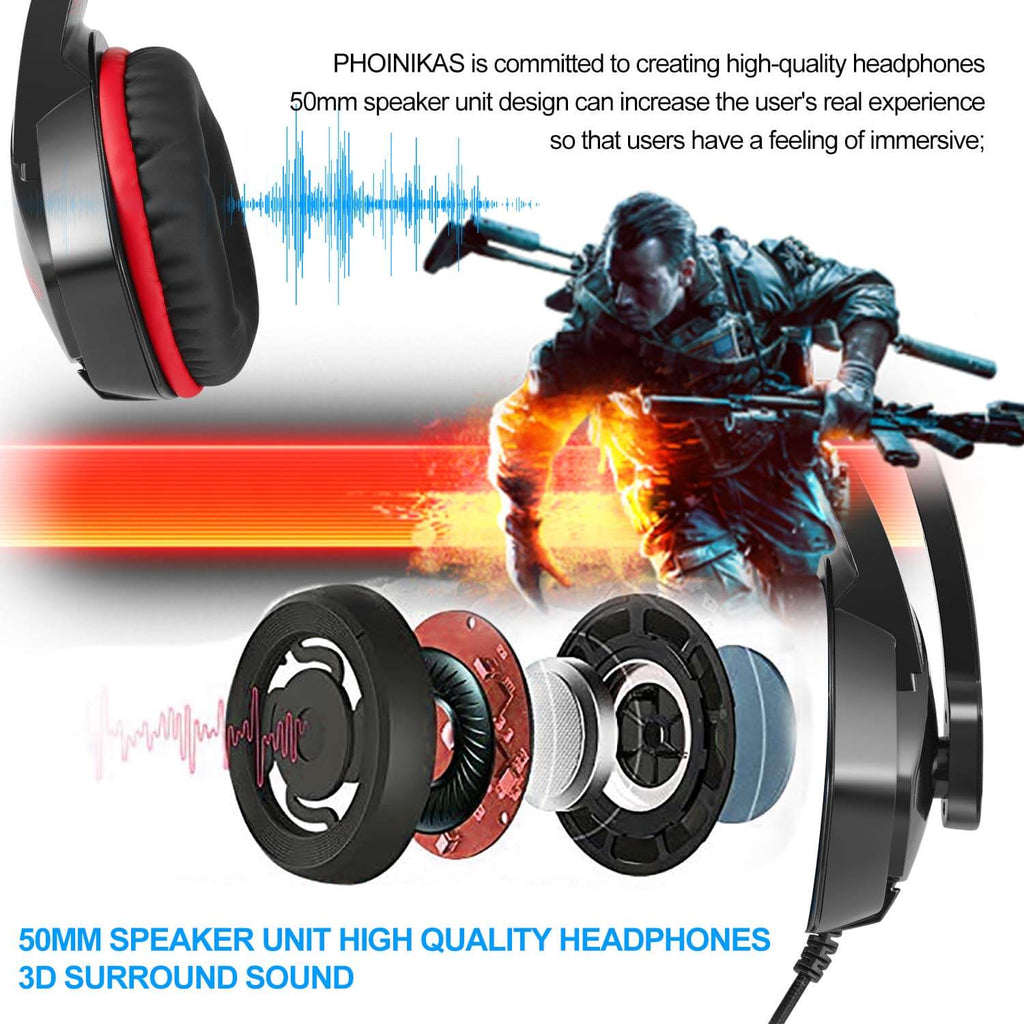 Surround Sound Gaming Headphones with Noise‑Isolating Mic