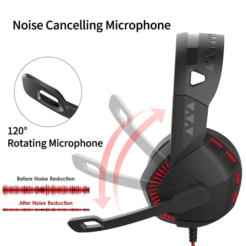 Surround Sound Gaming Headphones with Noise‑Isolating Mic