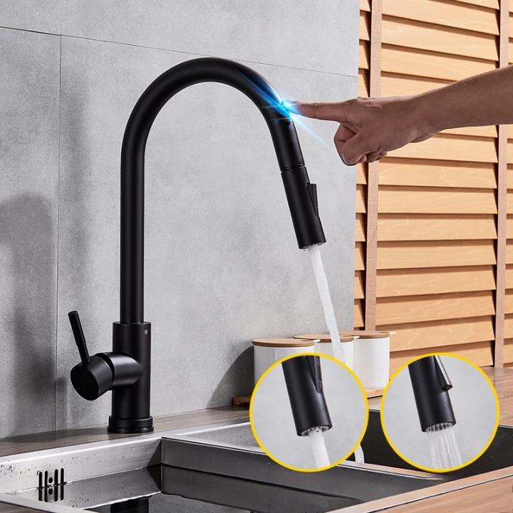 Touch Control Kitchen Tap Pull-Out Spout for Easy Use