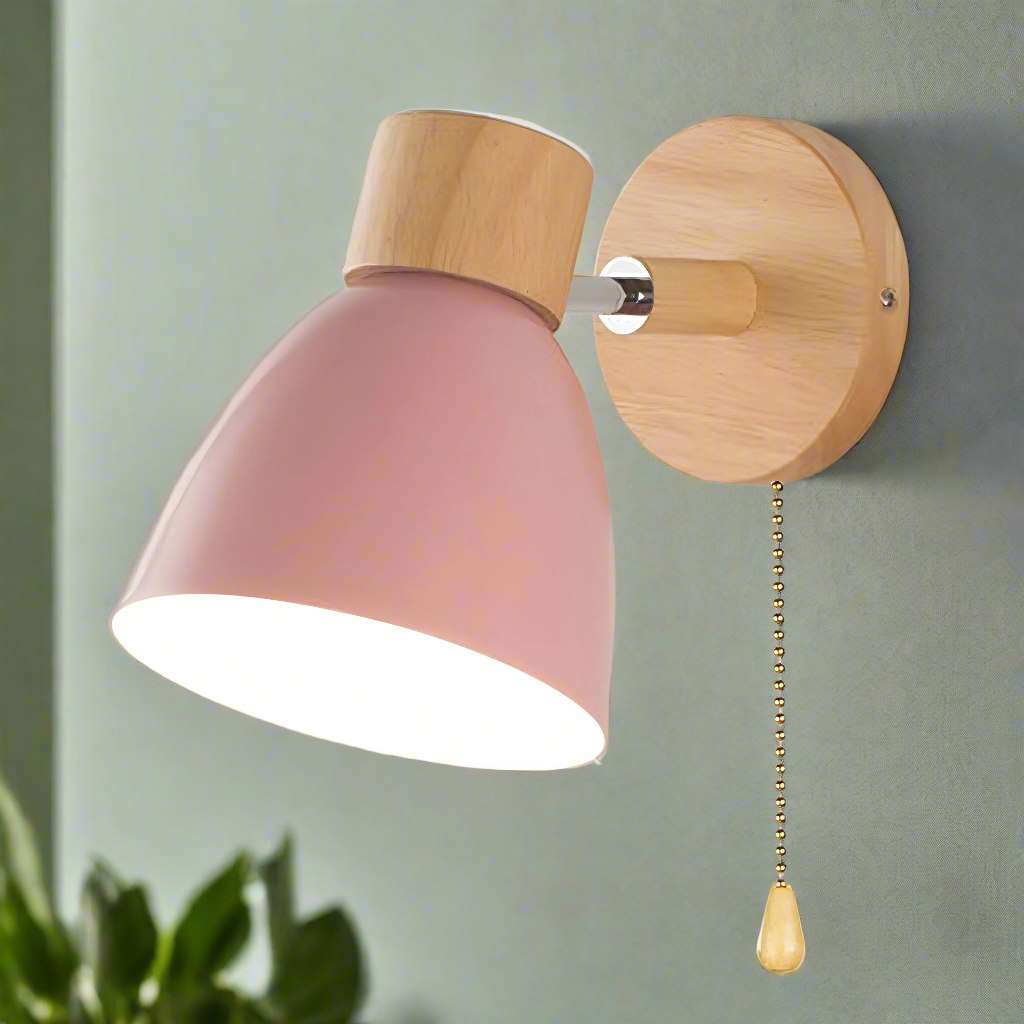 Scandinavian Style Wall Light with Pull Switch