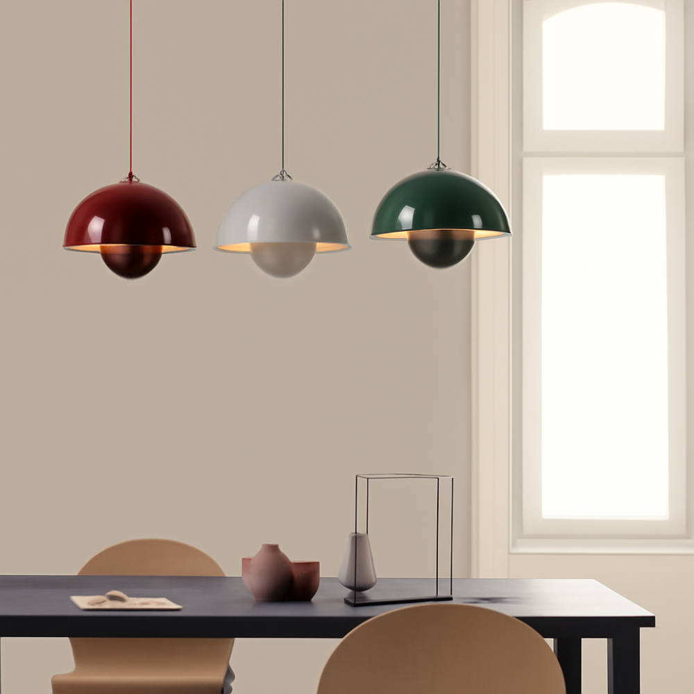 Scandinavian Half Circle Pendant Light Modern Colour Accent Lamp