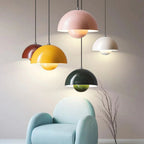 Scandinavian Half Circle Pendant Light Modern Colour Accent Lamp