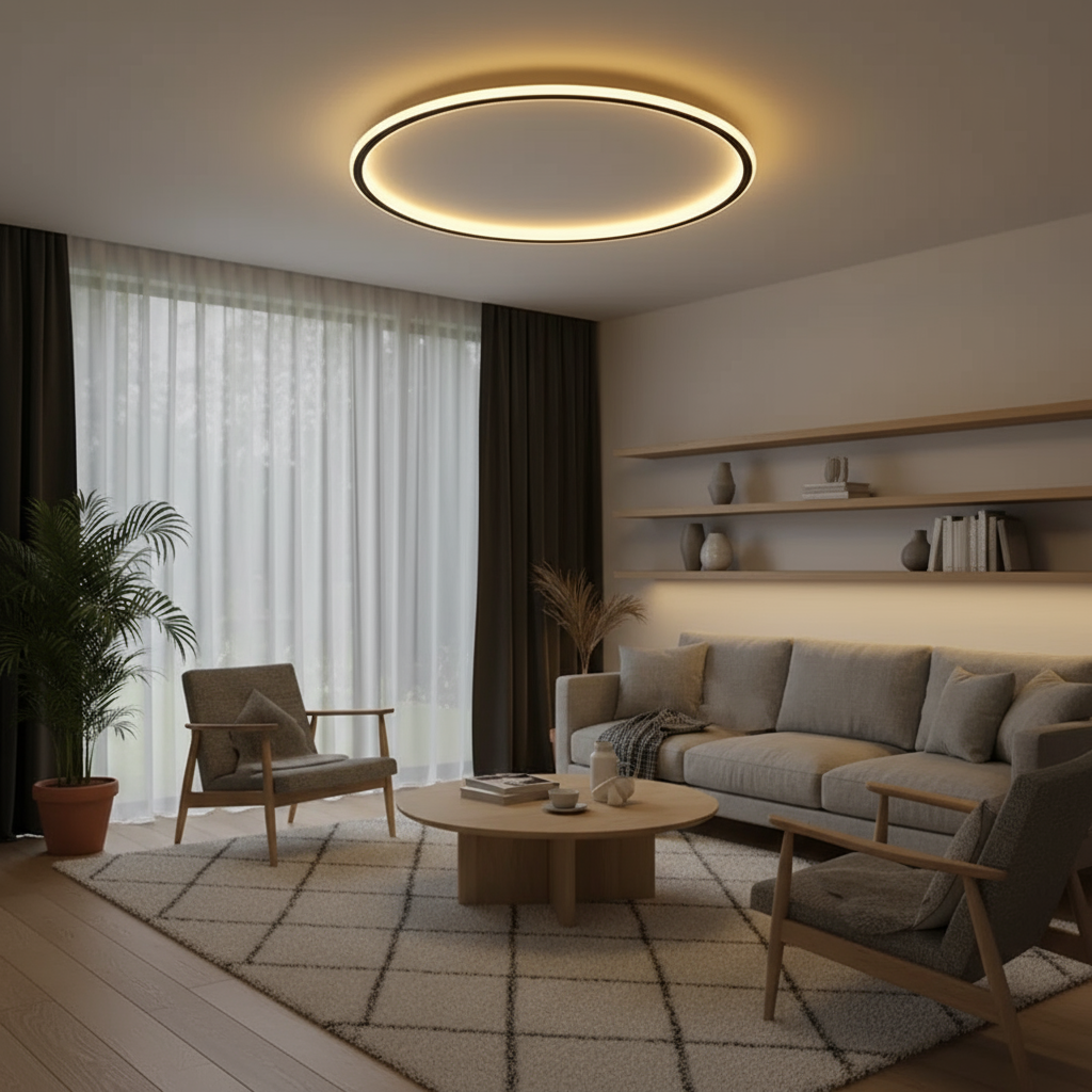 HaloNord: Skandinavische LED Deckenlampe – Minimalistische runde Deckenleuchte - Image 3