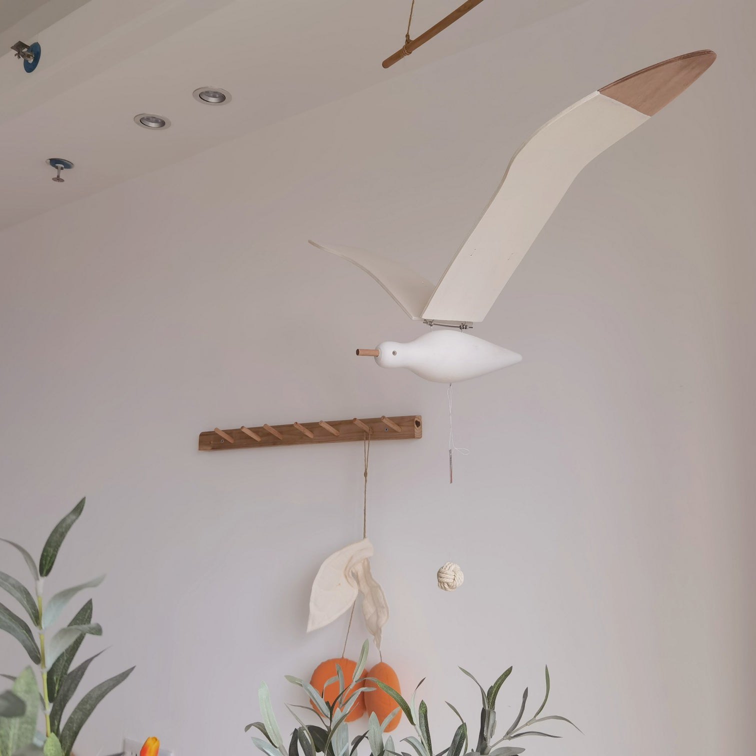 Coastal Drift Wooden Gull Ornament