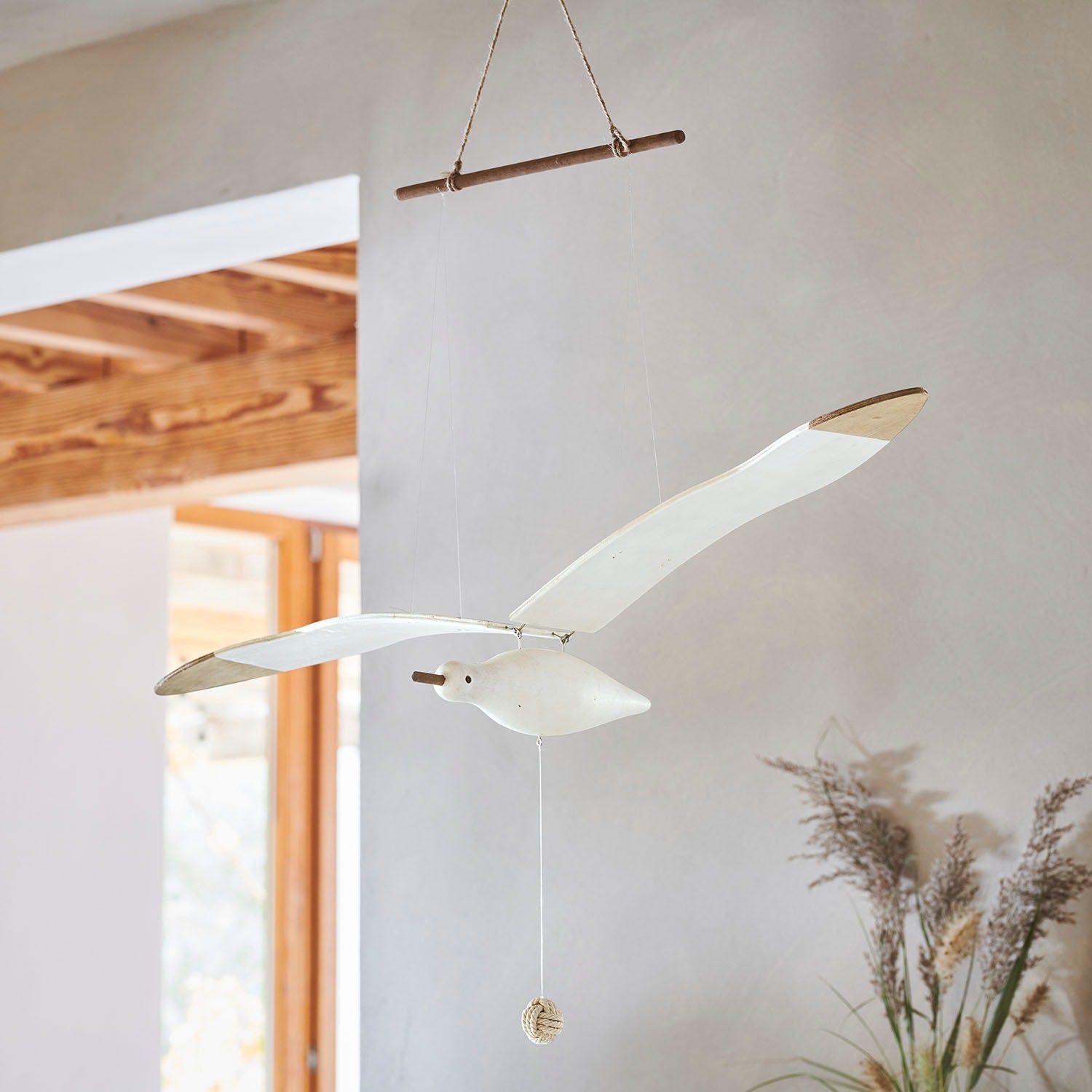 Coastal Drift Wooden Gull Ornament