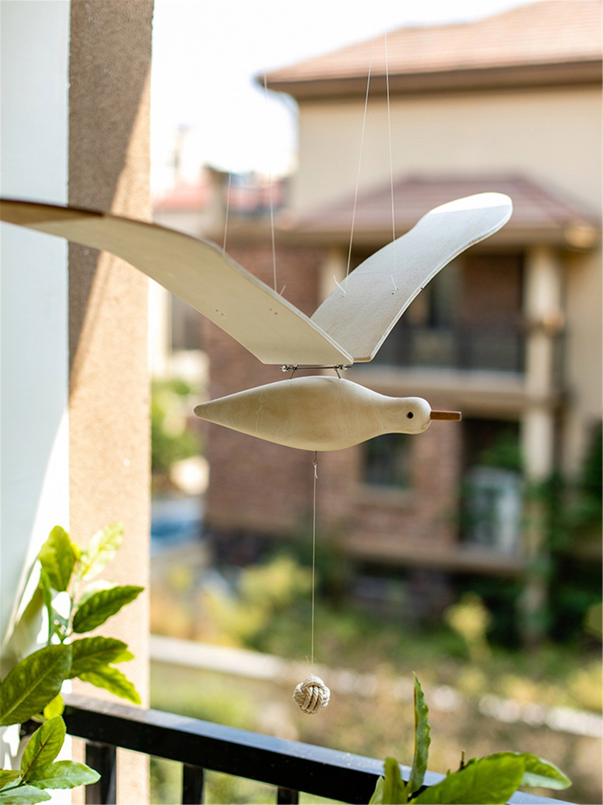 Coastal Drift Wooden Gull Ornament