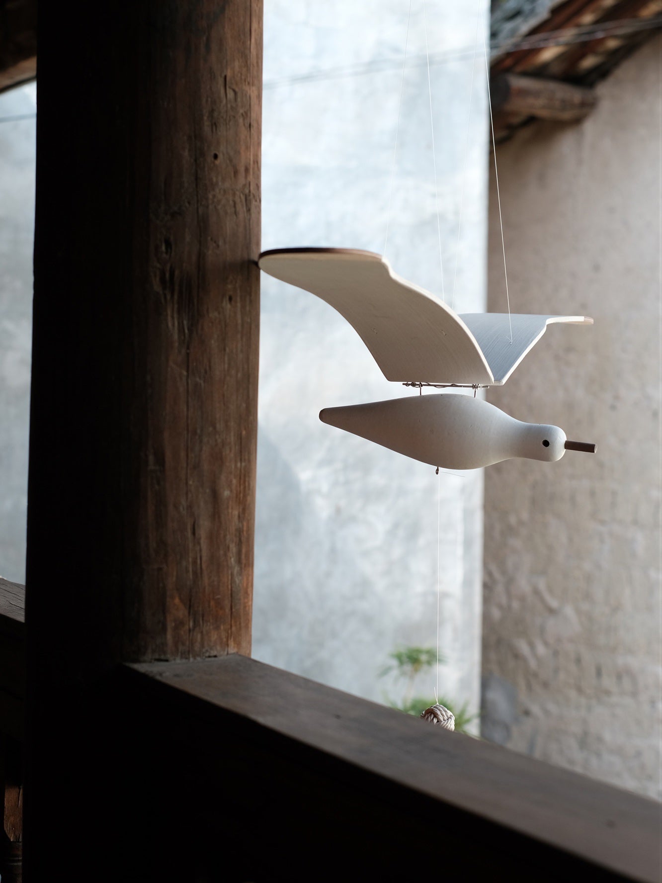 Coastal Drift Wooden Gull Ornament