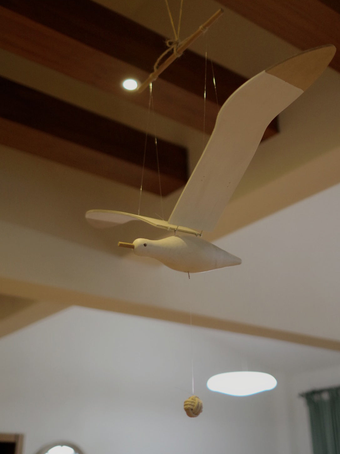 Coastal Drift Wooden Gull Ornament