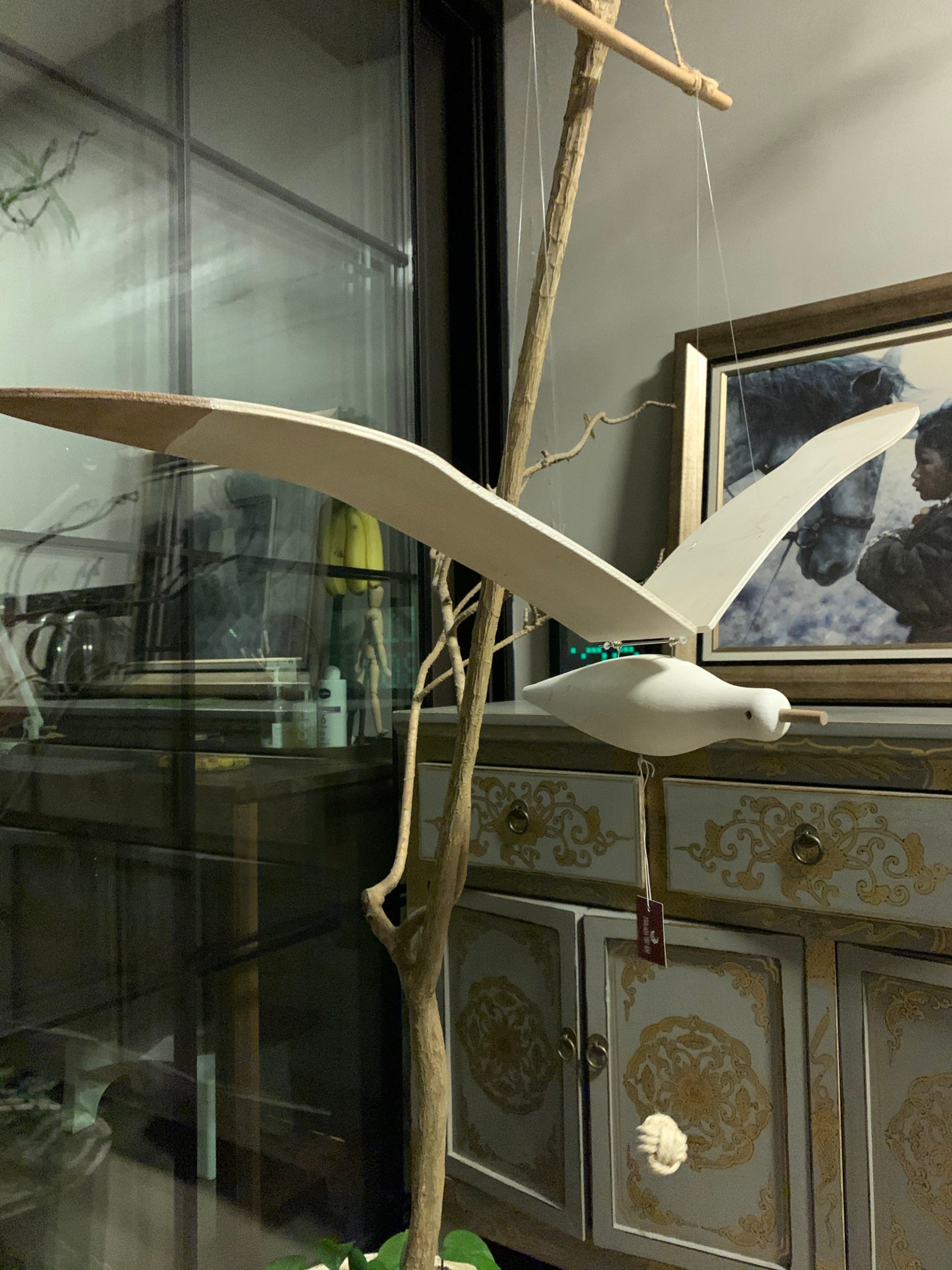 Coastal Drift Wooden Gull Ornament