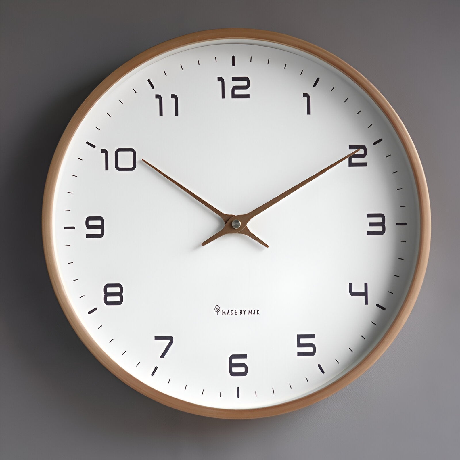 Minimalist Wall Clock Wooden Frame Scandinavian Silent Quartz Home Decor