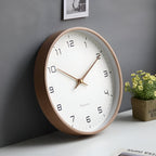 Minimalist Wall Clock Wooden Frame Scandinavian Silent Quartz Home Decor - Image 3