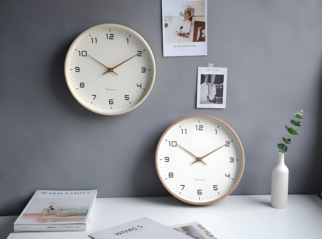 Minimalist Wall Clock Wooden Frame Scandinavian Silent Quartz Home Decor - Image 5