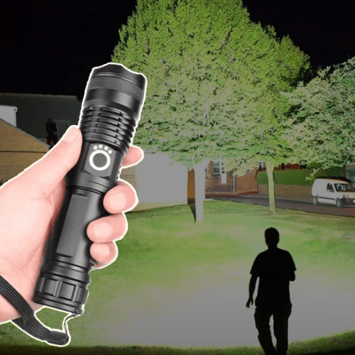 High-Lumen Rechargeable LED Flashlight with Zoom Function