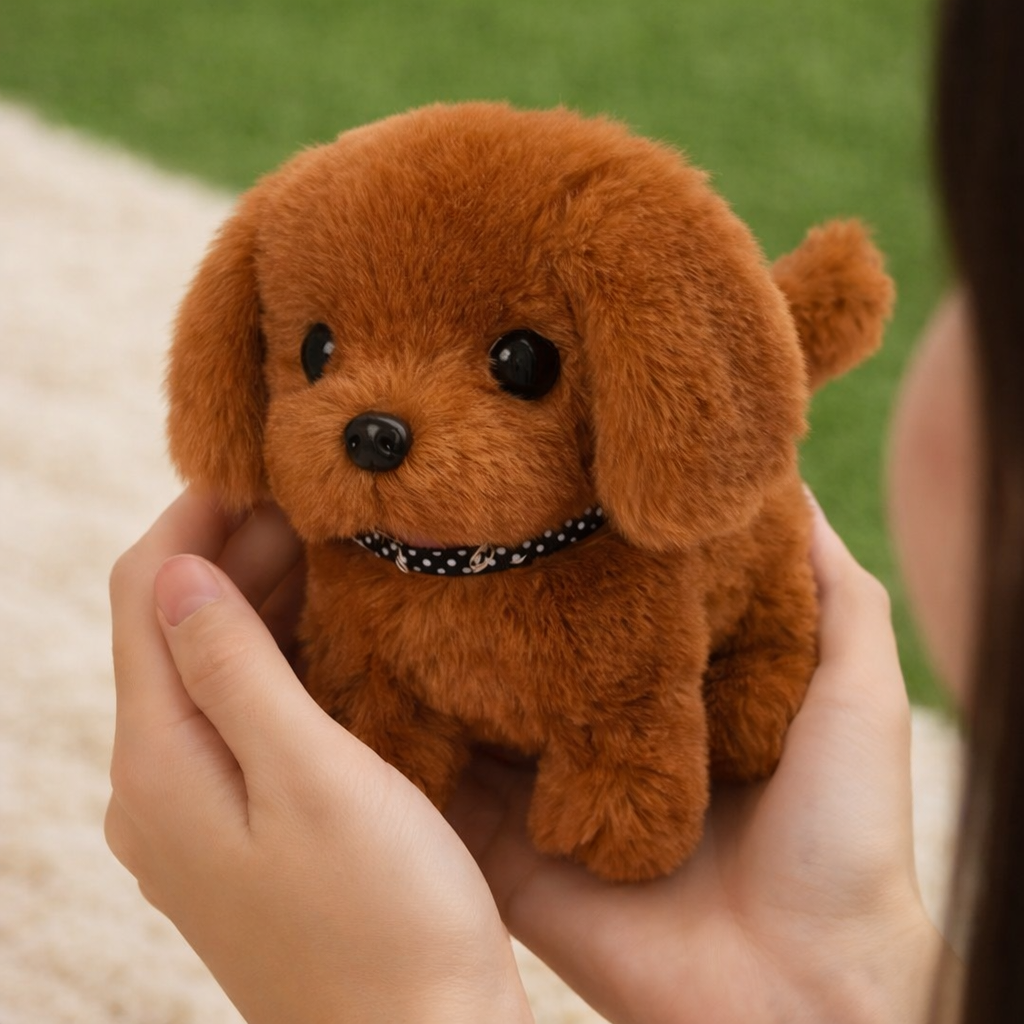 Interactive Robot Dog Toy Walking Barking Tail Wagging Plush Puppy