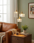 Elara Brass &amp; Glass Pendant Light