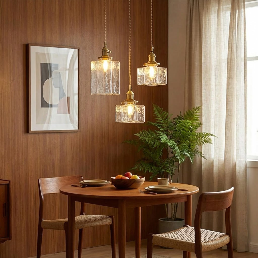 Elara Brass &amp; Glass Pendant Light