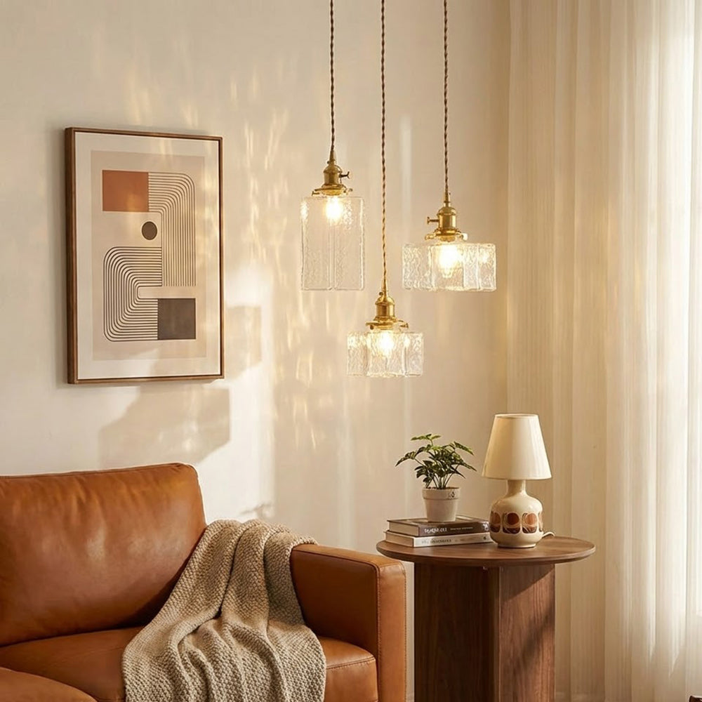 Elara Brass &amp; Glass Pendant Light