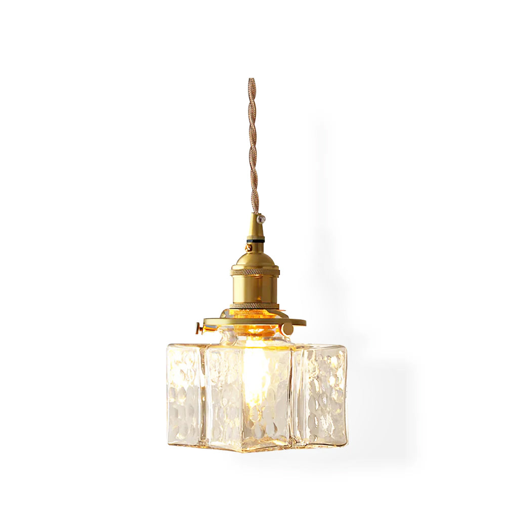 Elara Brass &amp; Glass Pendant Light