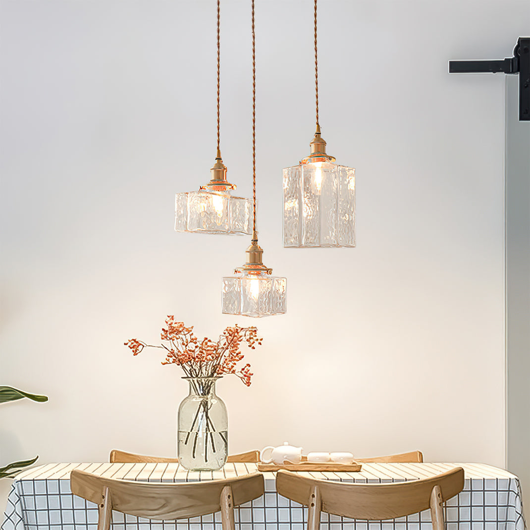 Elara Brass &amp; Glass Pendant Light