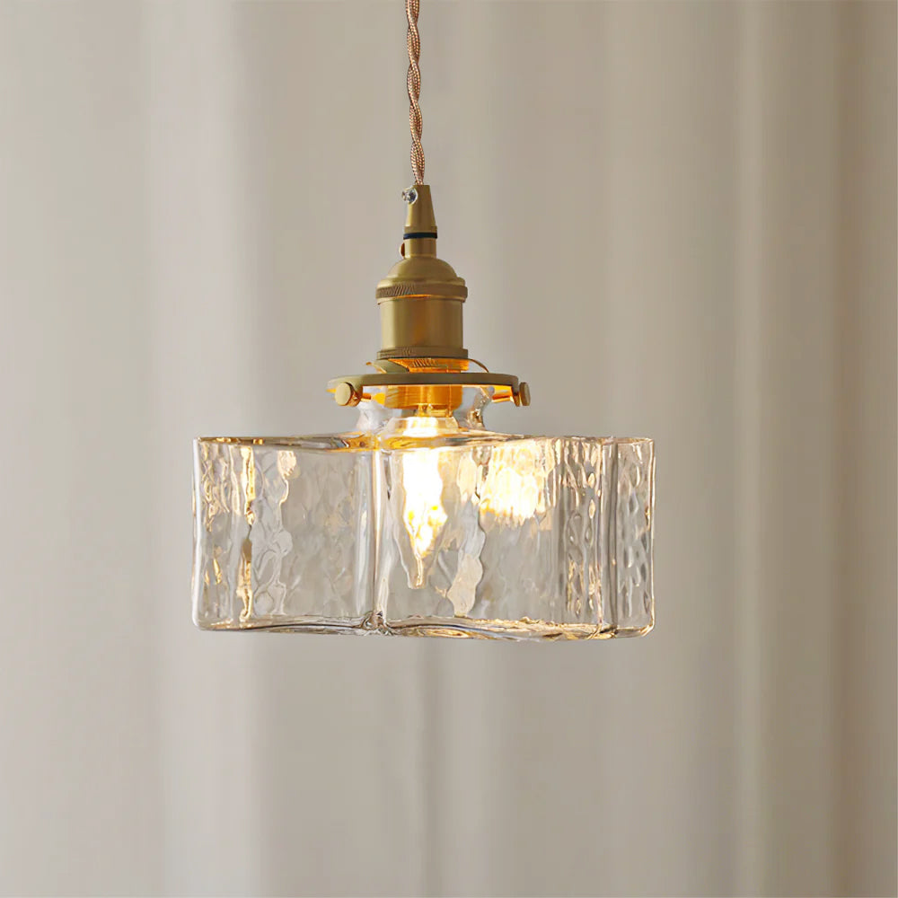 Elara Brass &amp; Glass Pendant Light